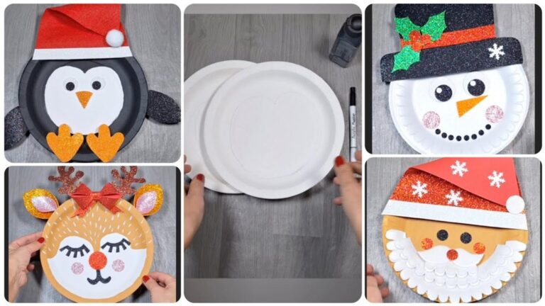 Découvrez ces 4 bricolages de Noël magiques avec de simples assiettes en papier…