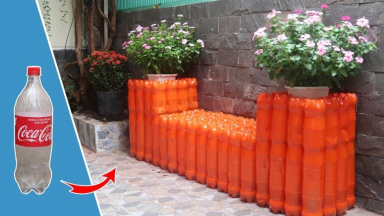 Une idée géniale pour transformer des bouteilles en plastique en banc de jardin…