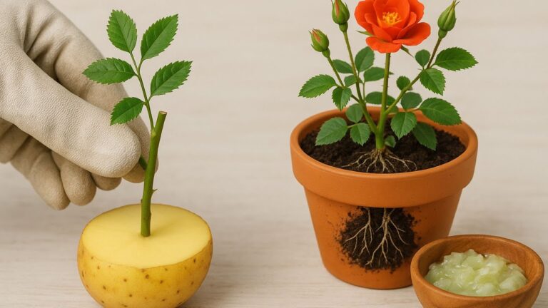 Faites fleurir vos plantes : 100 racines en collant une tige dans une pomme de terre !