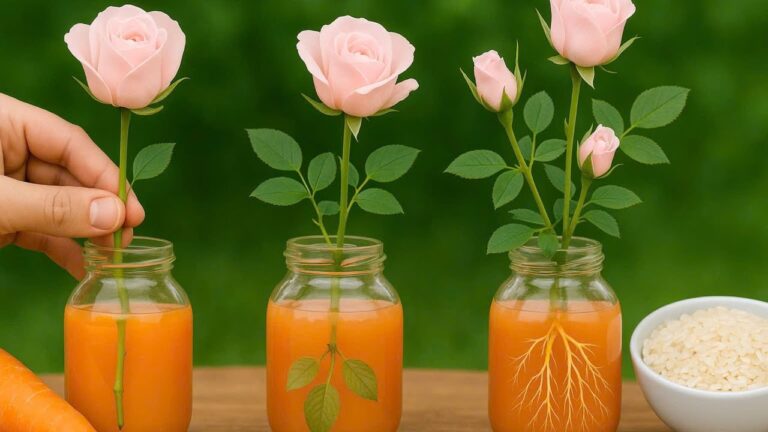 Transformez une branche de rose en 99 racines blanches avec du jus de carotte !