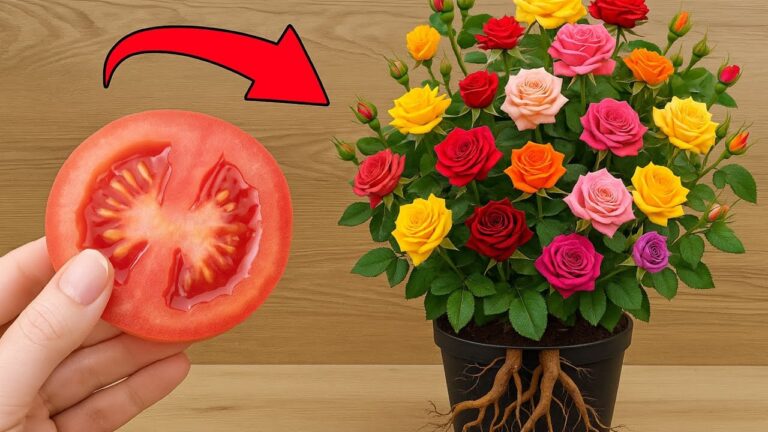 Une astuce surprenante : 1 tomate pour faire fleurir vos roses avec succès !
