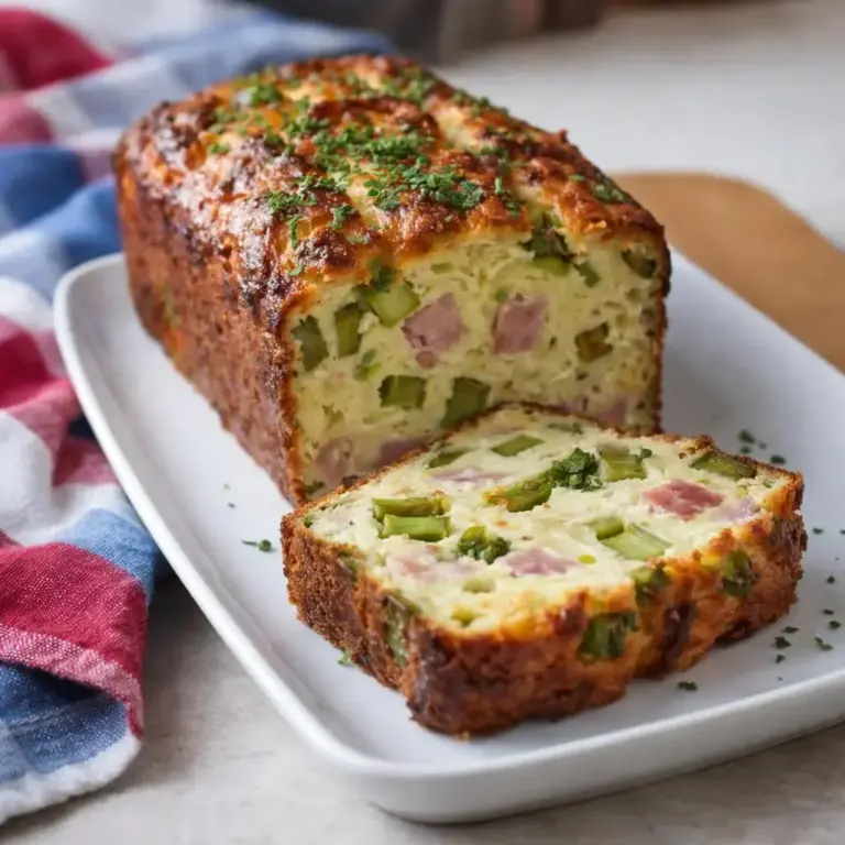 Recette de cake salé moelleux aux asperges, jambon et cheddar