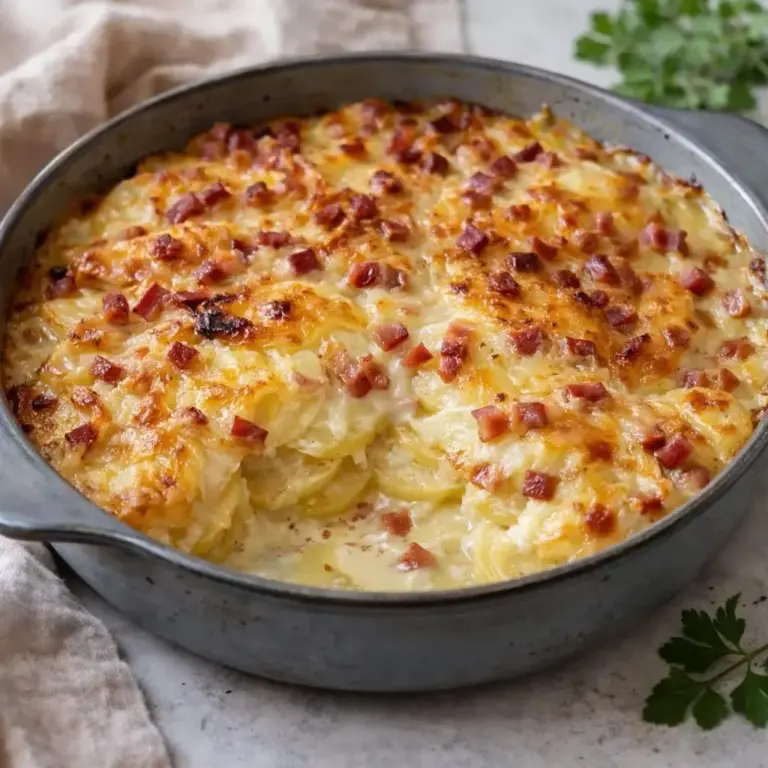 Gratin de pommes de terre au lard et reblochon : ma recette gourmande à l&rsquo;ail