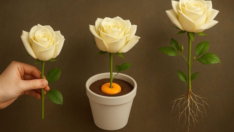 Faites pousser 1001 racines en un nuit avec une simple branche de rose dans un oeuf !