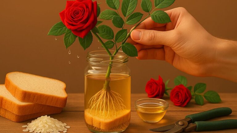 Faites pousser 999 racines en trempant une bouture de rose dans ce mélange magique !
