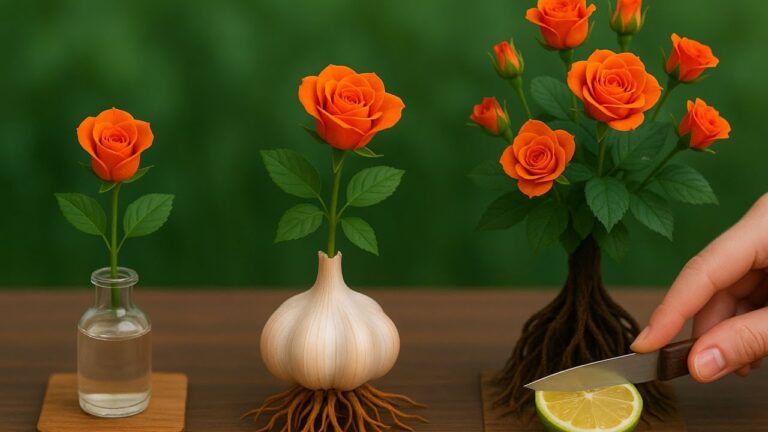 Faites pousser 999 racines de roses avec une simple branche d&rsquo;ail, découvrez comment !