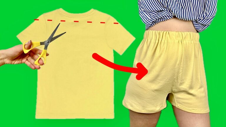 Transformez 1 vieux T-shirt en shorts d&rsquo;été stylés en un rien de temps !