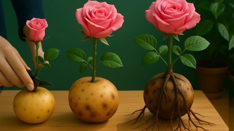Faites pousser 99 racines de rose dans une pomme de terre en une nuit incroyablement facile !