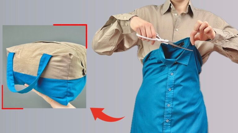 Transformez 2 chemises classiques en 1 sac tendance et unique en 5 étapes faciles !
