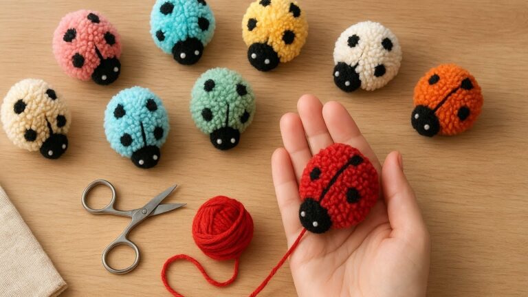 Créez 5 magnifiques coccinelles en laine étape par étape pour égayer votre déco !
