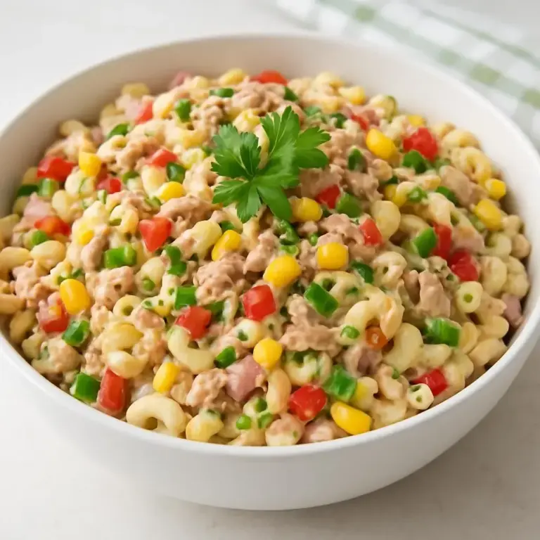 Recette de salade de macaroni au thon, maïs et mayonnaise citronnée
