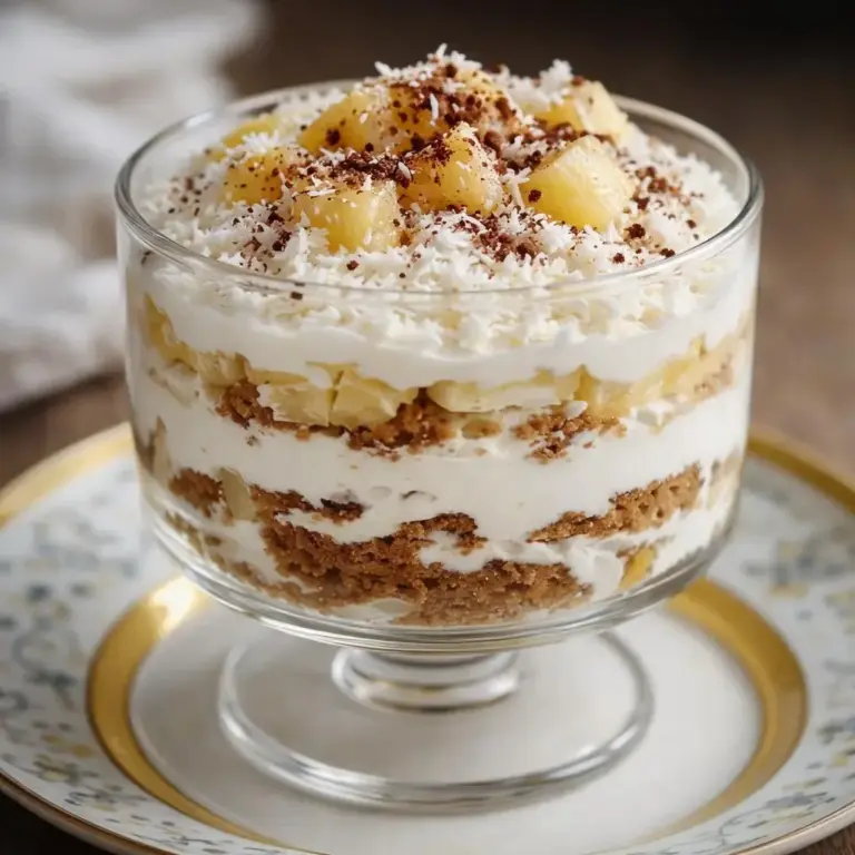 Tiramisu exotique : ananas, noix de coco et rhum envoûtant