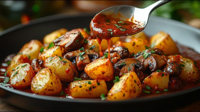 Savourez ce goulash aux champignons végan avec 5 astuces pour des pommes de terre croustillantes !