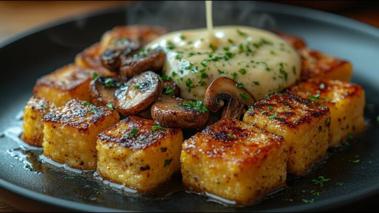 5 raisons d&rsquo;essayer cette polenta végane croustillante aux champignons à l&rsquo;ail !