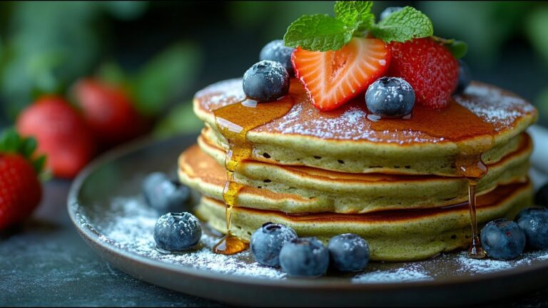 5 recettes de pancakes matcha vegan pour un petit-déjeuner sain et délicieux !